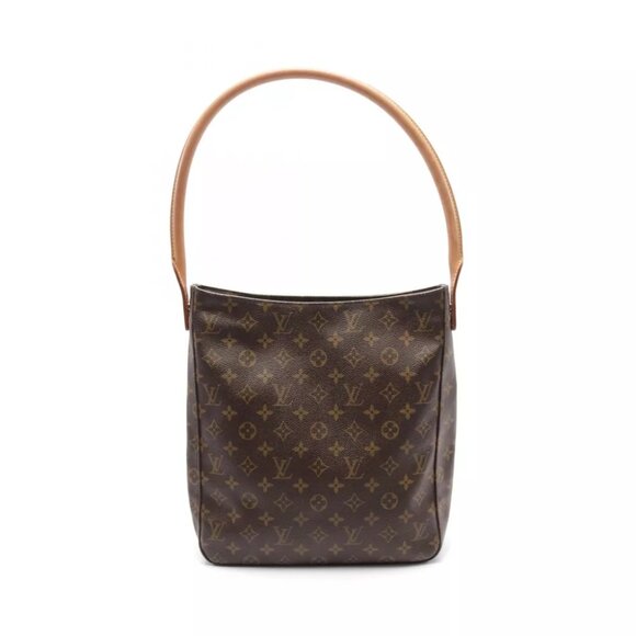 LOUIS VUITTON Looping GM Shoulder Bag M51145 Monogram canvas Brown Used Women LV - Picture 1 of 11